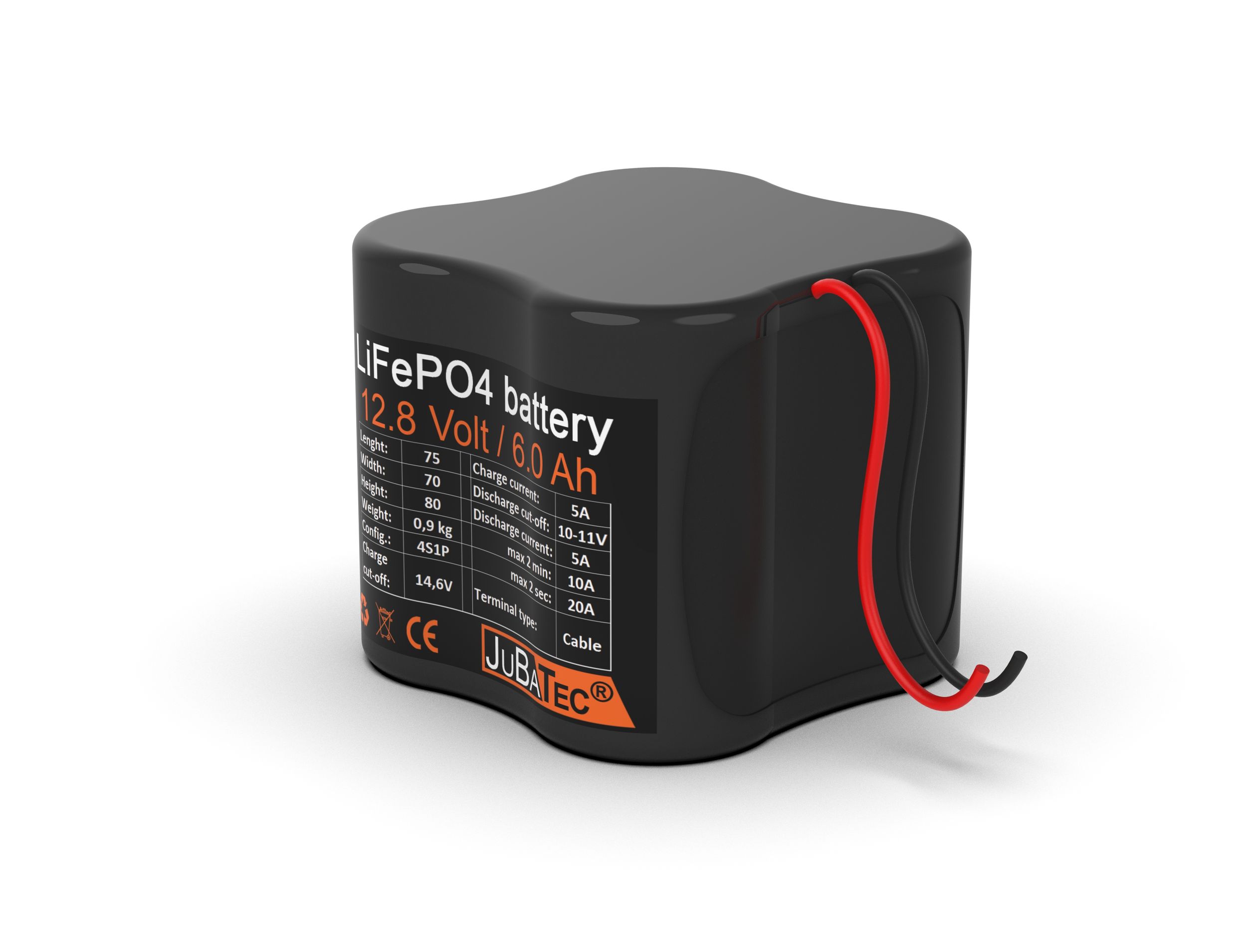 LiFePO4 Akku 12V 6Ah mit BMS (Batterie Management System)